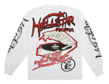 Hellstar Studios Records Long Sleeve Tee Shirt - White
