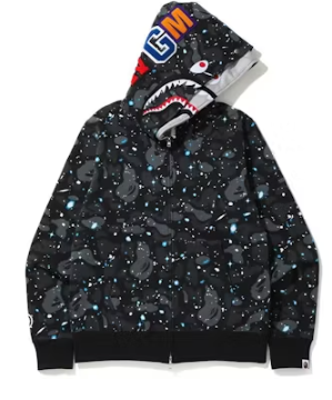 BAPE Color Camo Shark Full Zip Hoodie - gray