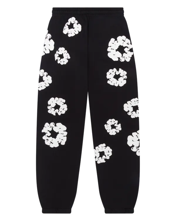 Denim Tears The Cotton Wreath Sweatpants - Black and White