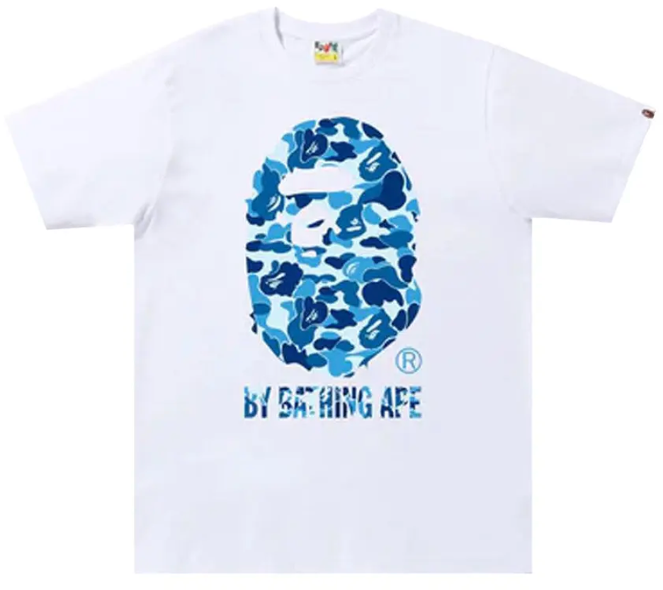 BAPE Blue ABC Camo By Bathing Ape Tee - White Blue