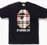 BAPE Check Ape Head Tee - Beige/Black