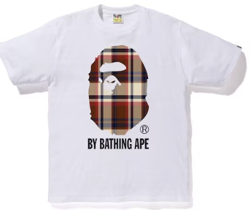 BAPE Check Tee - Brown/White