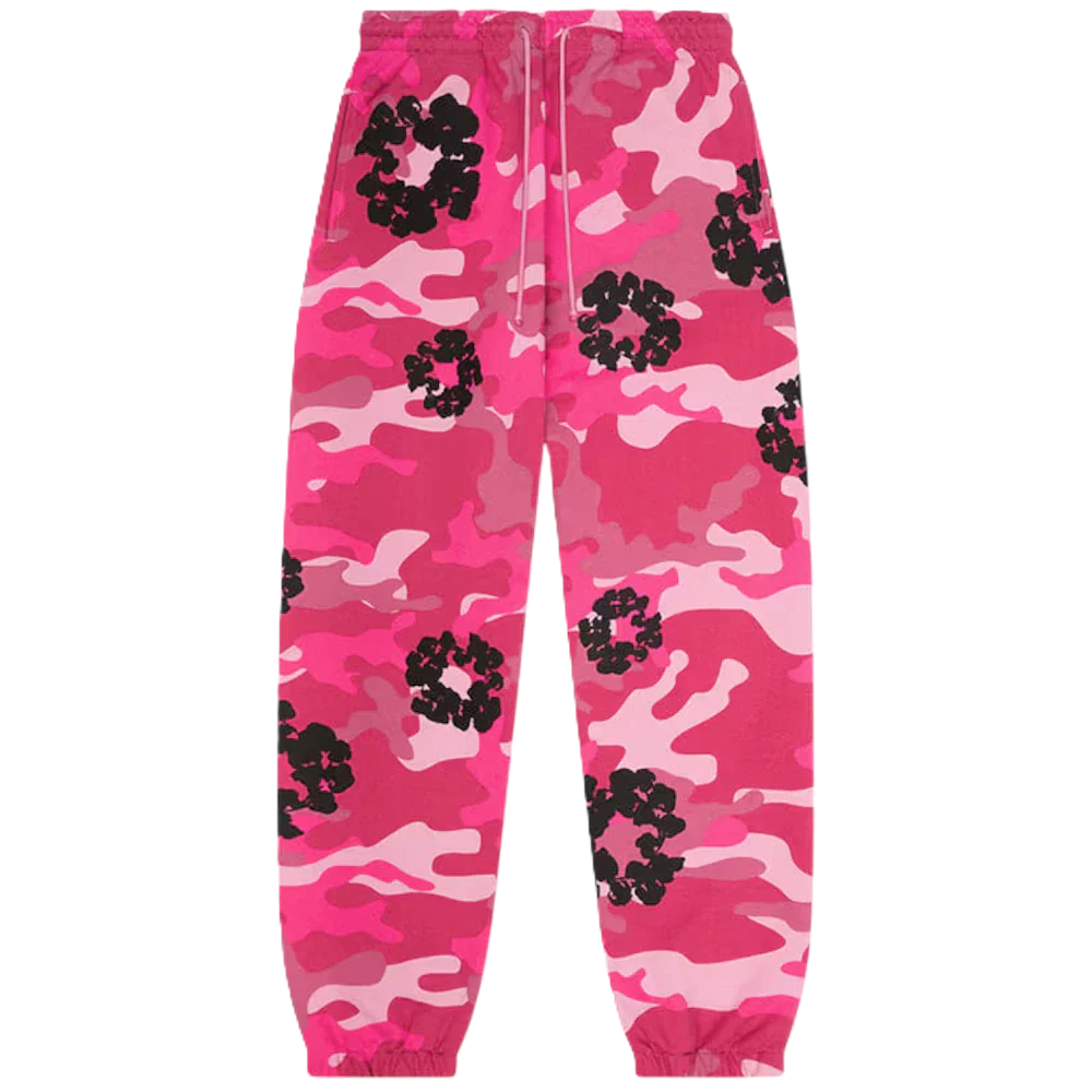 Pink Camo Cotton Wreath Sweatpants
