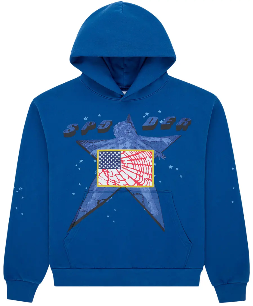 Sp5der Blue Star Girl Hoodie