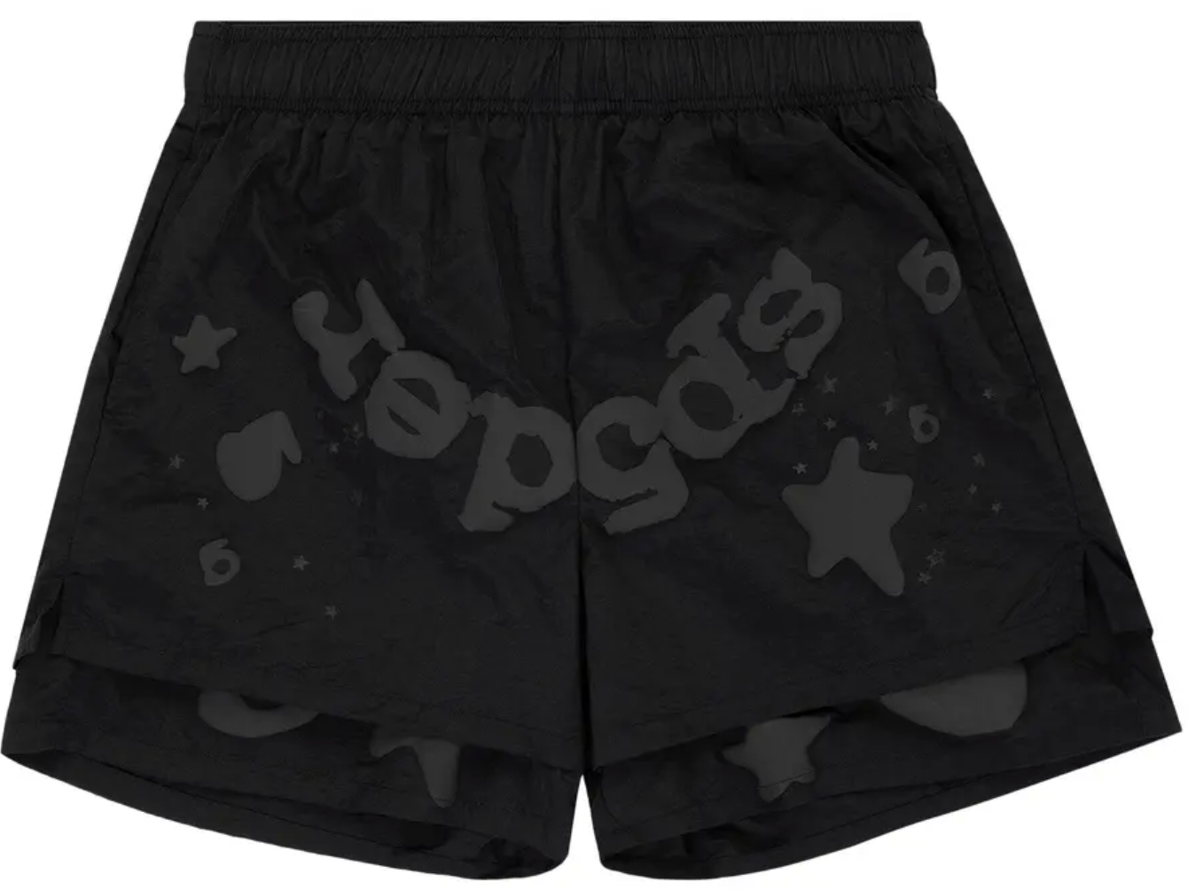 Sp5der Black Beluga Double Layer Shorts
