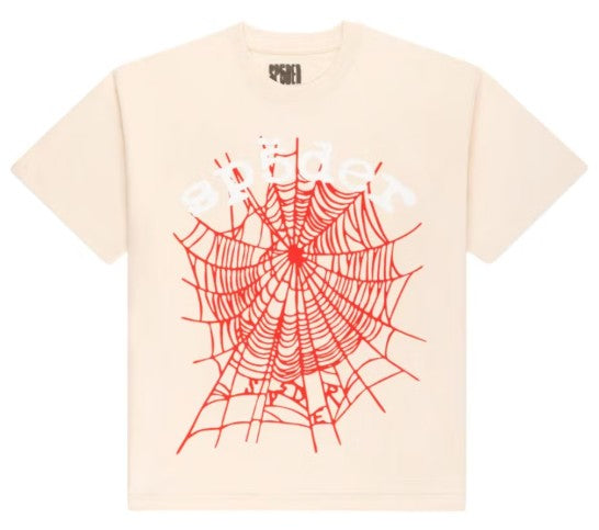 "Sp5der Legacy Logo Heavyweight Tee Cream"