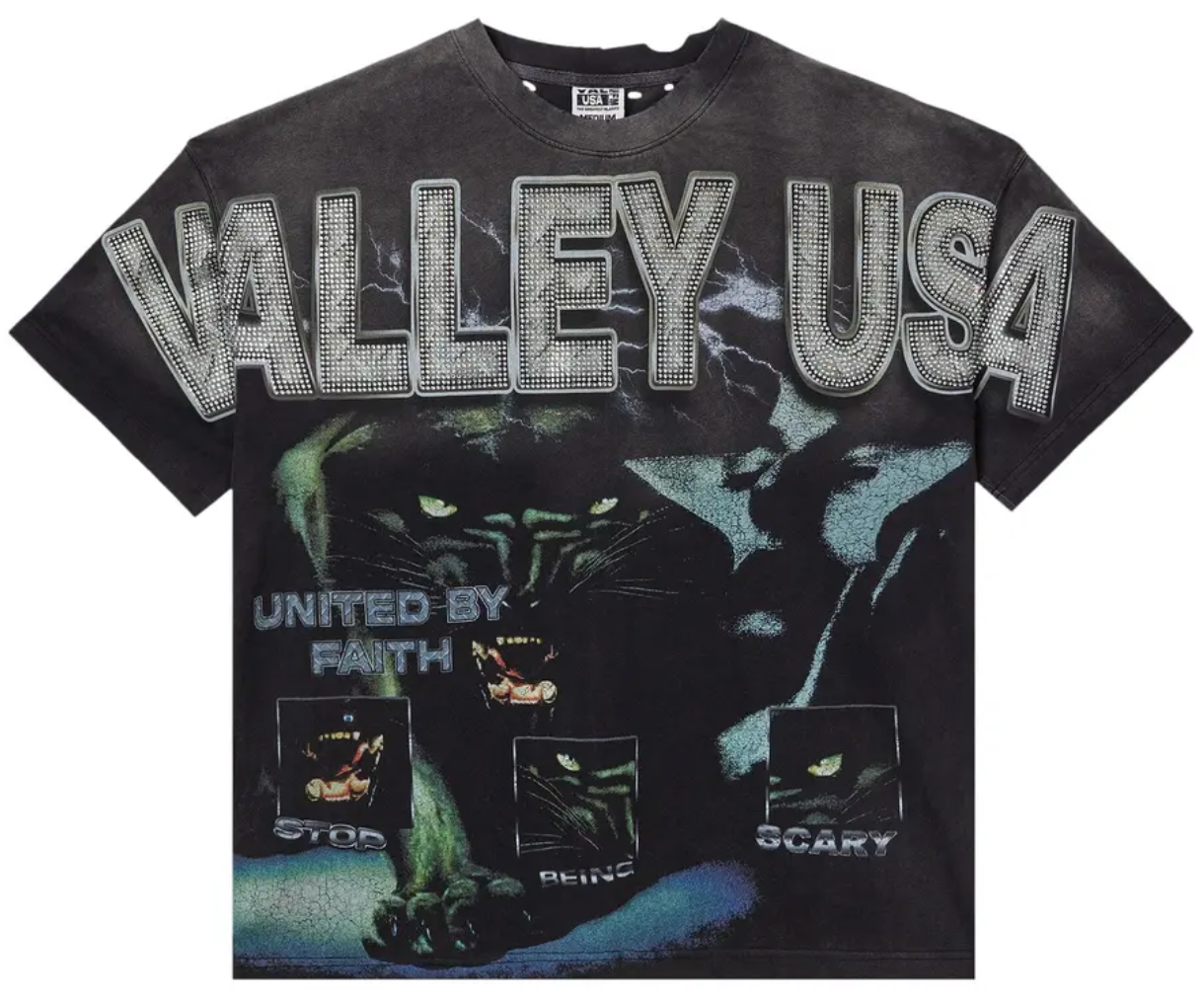 Vale forever USA Rhinestone Tee Black
