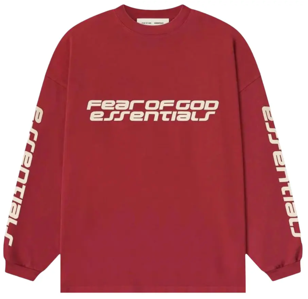 Fear of God Essentials 90's Long sleeve Tee Crimson