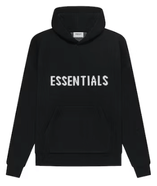 Fear of God Essentials Black Knit Pullover Hoodie (SS21)