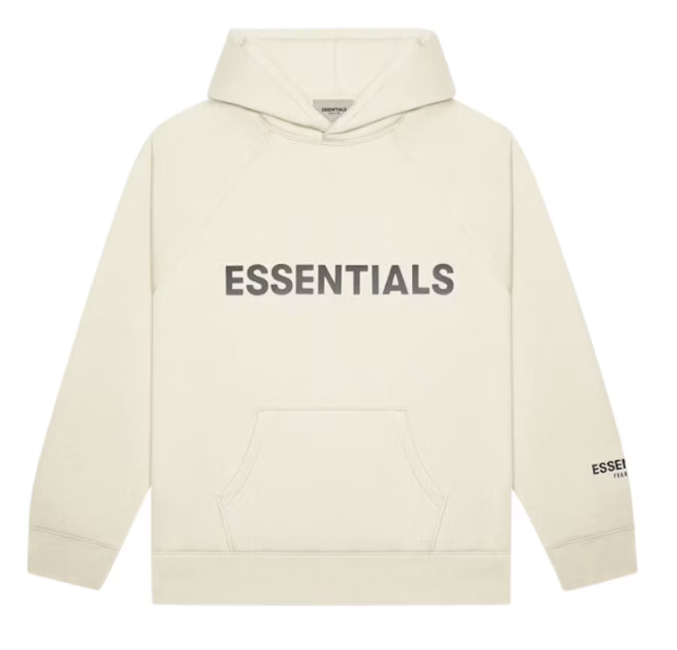 Fear of God Essentials Cream Front Logo Hoodie (SS20)