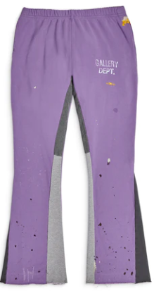 Gallery Dept. Hand Painted Flared Sweatpants - Purple