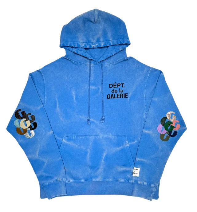 Gallery Department Vintage French Logo Hooded Sweatshirt Blue (14 G Patch Custom)