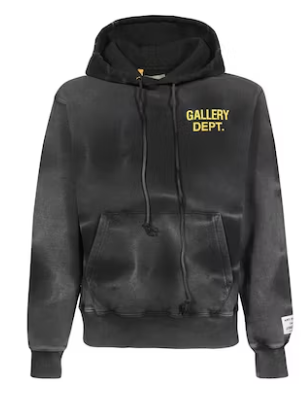 Gallery Dept. Sun Faded English Logo Hoodie - Black