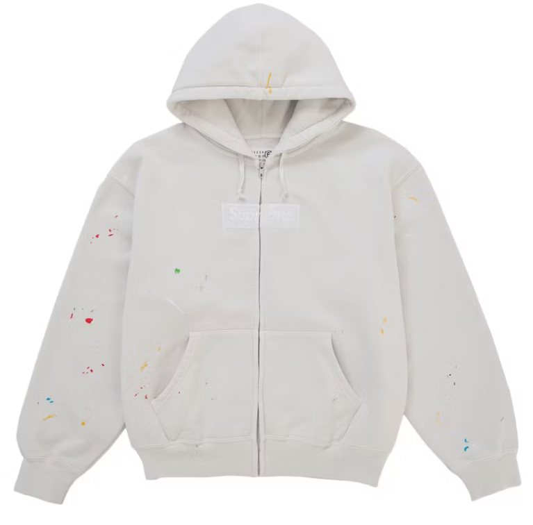 Supreme MM6 Maison Margiela Box Logo Zip White