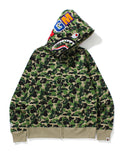 BAPE Color Camo Shark Full Zip Hoodie - Green