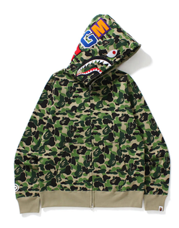 BAPE Color Camo Shark Full Zip Hoodie - Green