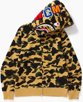 BAPE Color Camo Shark Full Zip Hoodie - yellow