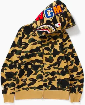 BAPE Color Camo Shark Full Zip Hoodie - yellow