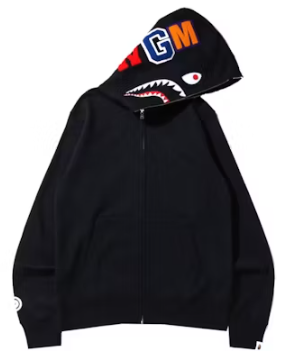 BAPE Color Camo Shark Full Zip Hoodie - Black