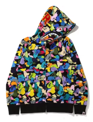 BAPE Color Camo Shark Full Zip Hoodie - Multicolor