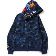 BAPE Color Camo Shark Full Zip Hoodie - Navy