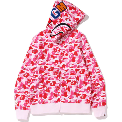 BAPE Color Camo Shark Full Zip Hoodie - Pink