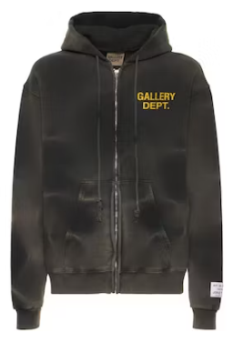 Gallery Dept. Zip Hoodie - Black/Yellow