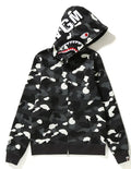 BAPE Color Camo Shark Full Zip Hoodie - Black and White