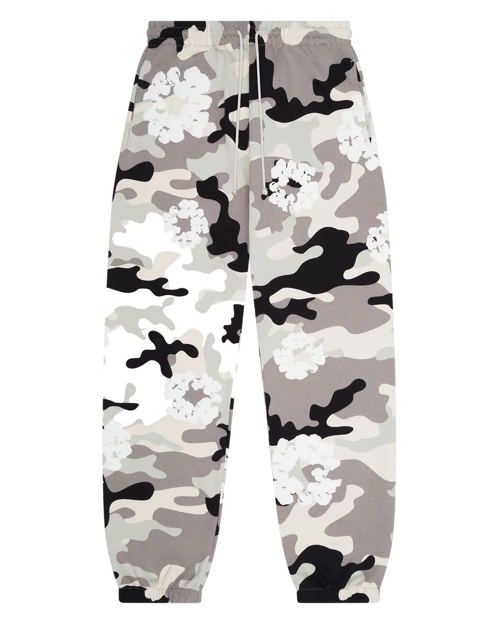 White Camo Cotton Wreath Sweatpants