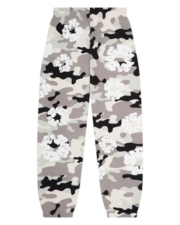 White Camo Cotton Wreath Sweatpants