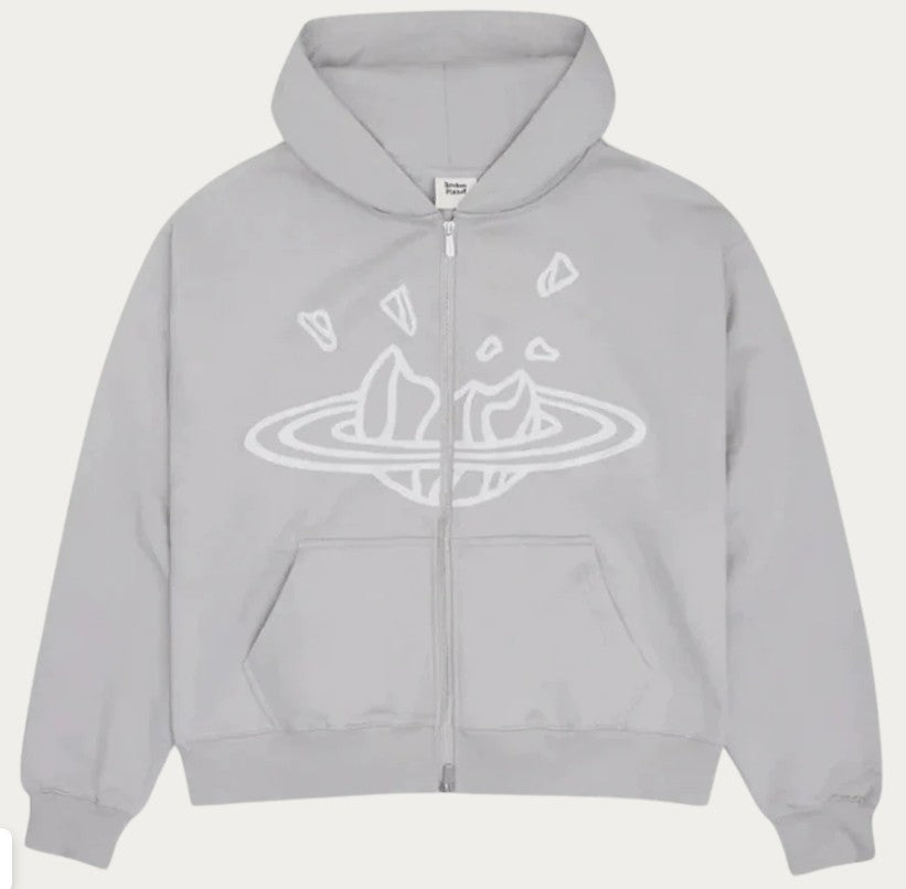 Zip Up Hoodie - Stone Grey