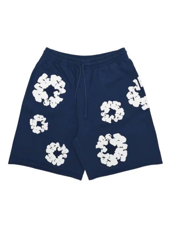 Denim Tears The Cotton Wreath Sweatshorts - Navy