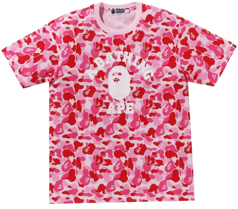 Bape ABC Camo College Tee Pink