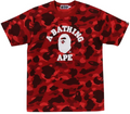 Bape Color Camo College Tee Red