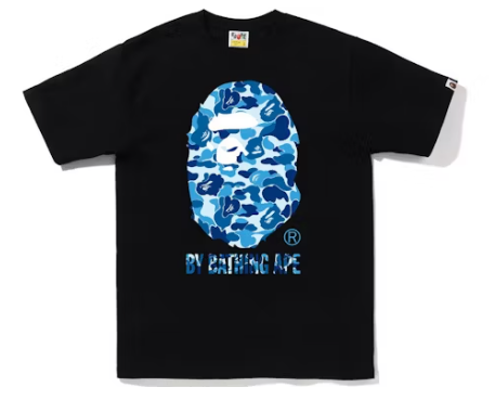 BAPE Blue ABC Camo By Bathing Ape Tee - Black Blue