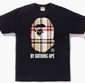 BAPE Check Ape Head Tee - Beige/Black