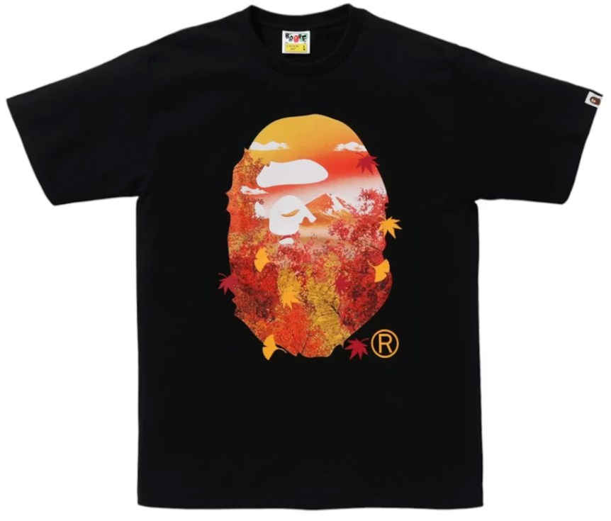 BAPE Japan Autumn Photo Ape Head Tee Black