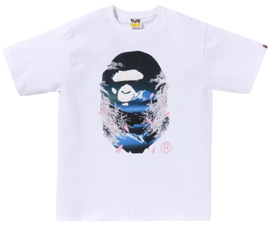 BAPE Sakura Photo Ape Head Tee (SS25) White