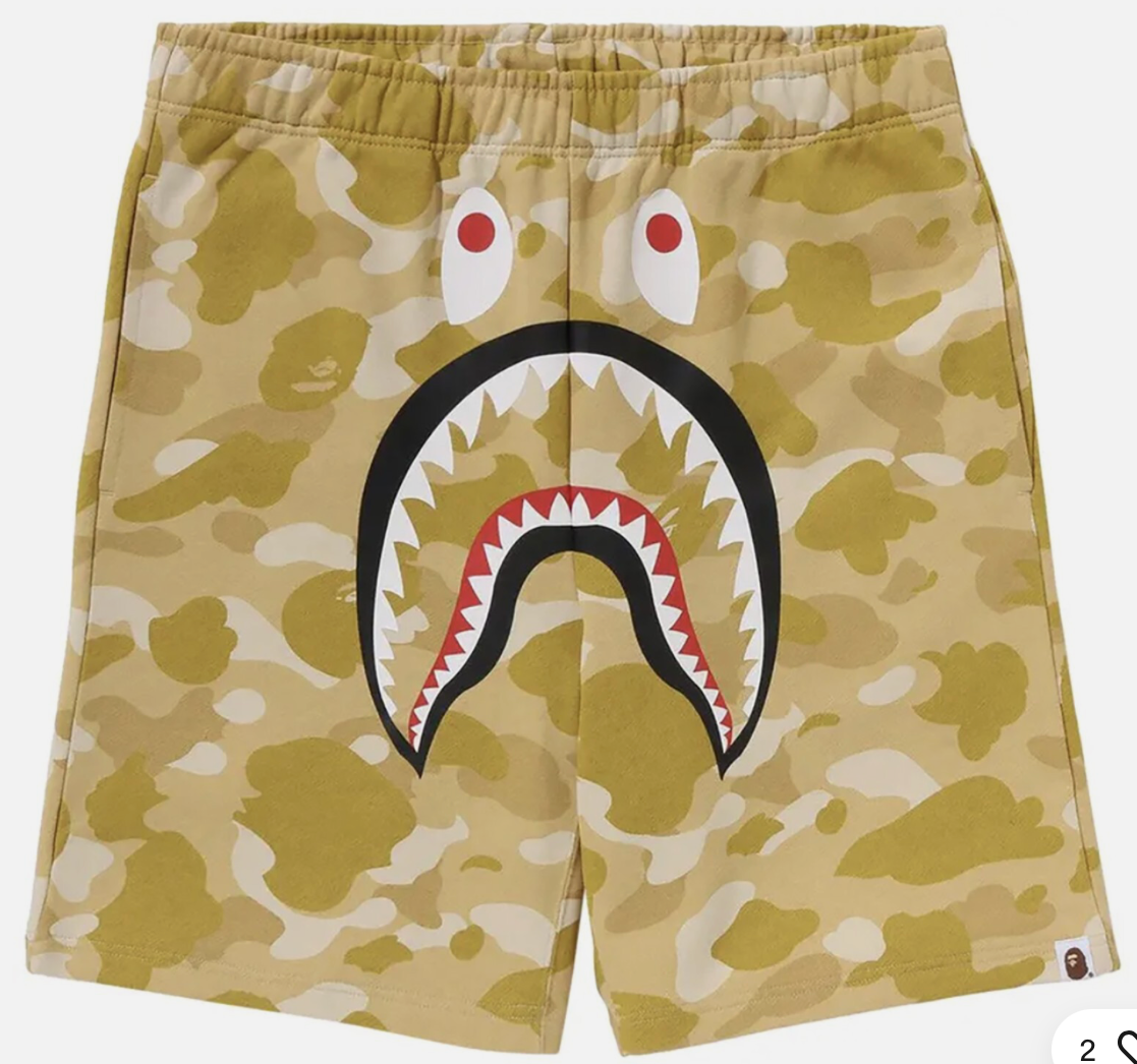 Bape Color Camo Shark Shorts Yellow