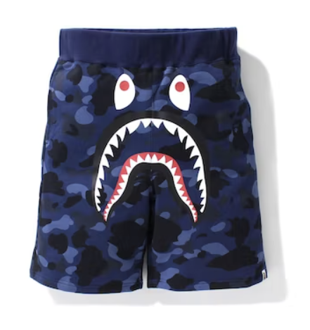 Color Camo Navy Shark Shorts