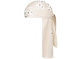 Cream Rinestone cotton wreath durag