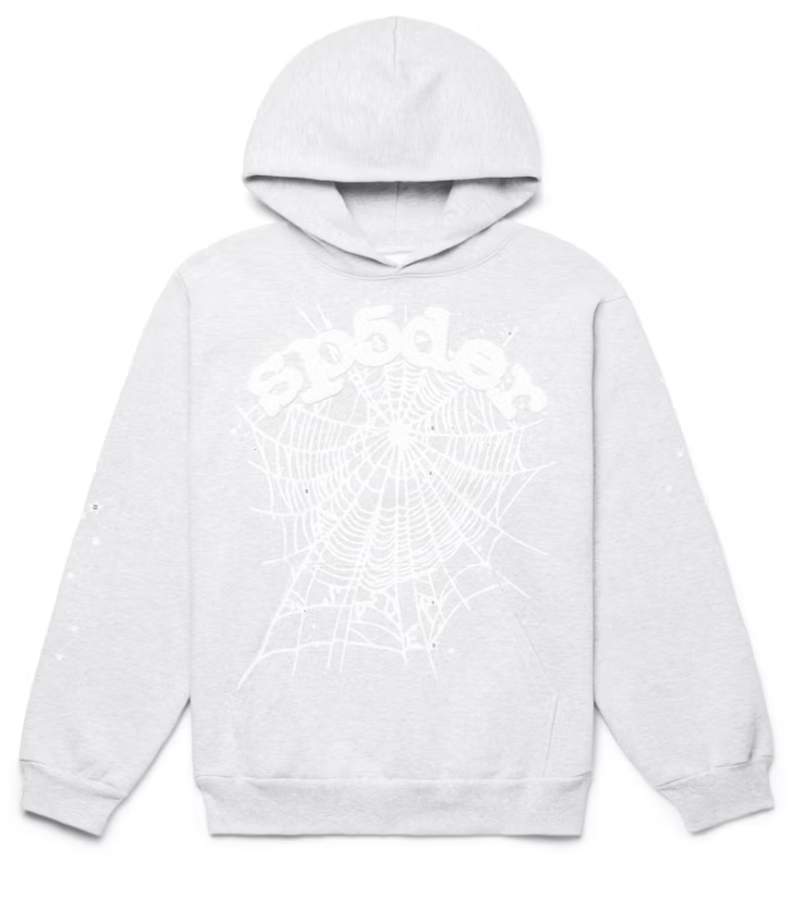 Sp5der Grey Web Hoodie
