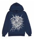 Sp5der OG Rhinestone Navy Hoodie