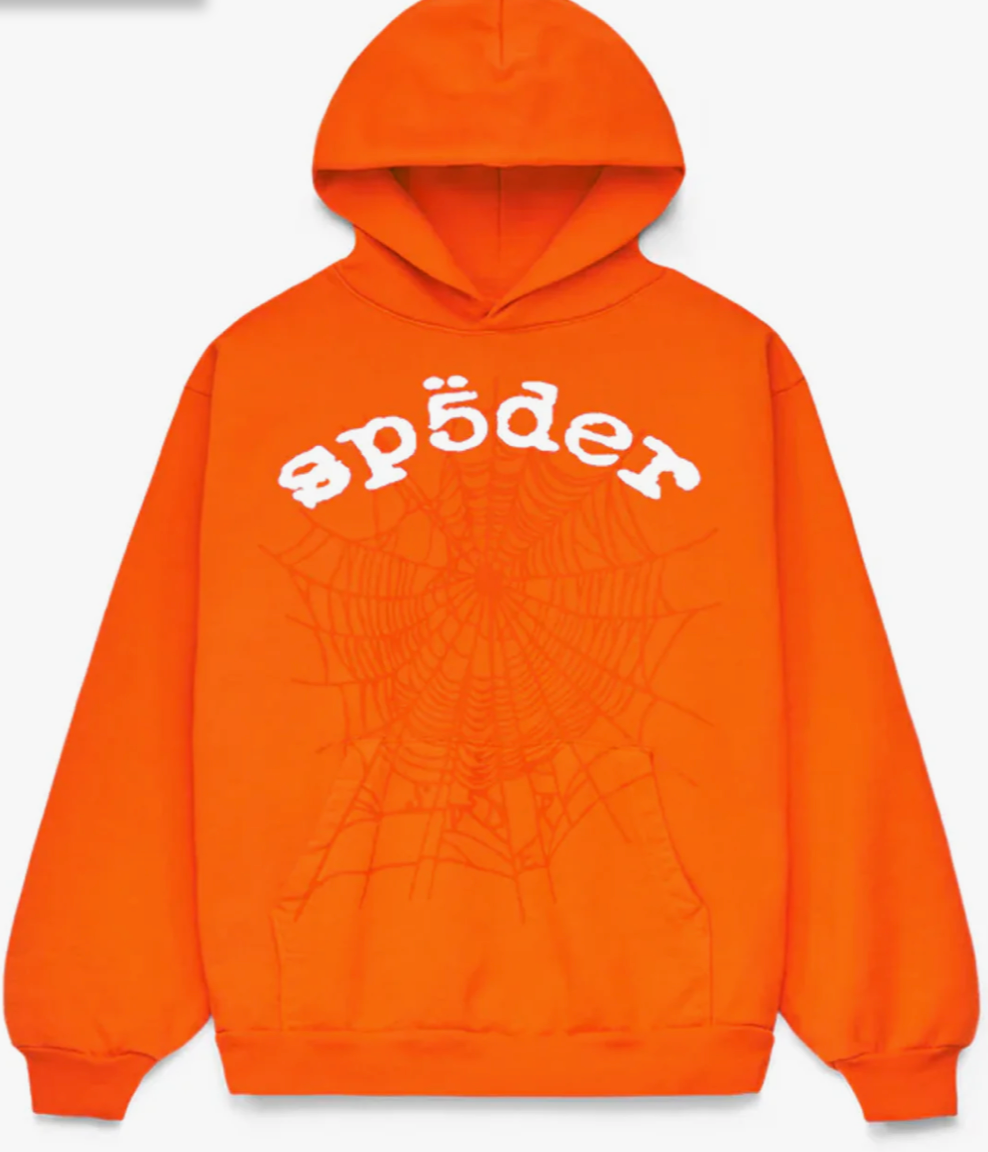 Sp5der Orange OG Web V2 Hoodie