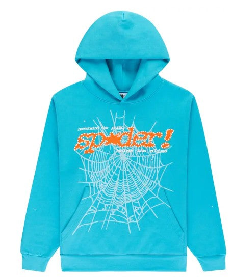Sp5der Punk V2 Hoodie Cyan