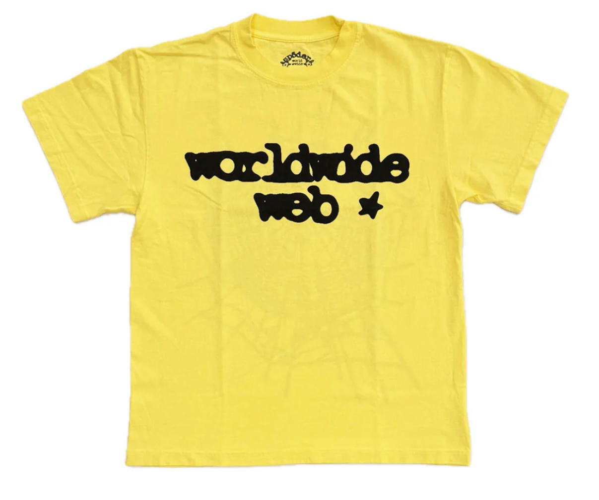 Sp5der Worldwide Web Tee Yellow