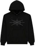 Sp5der Black Big Rhinestone Hoodie