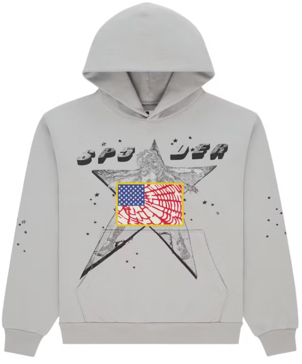Sp5der grey Star Girl Hoodie