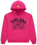 Sp5der Angel Number Hoodie Pink