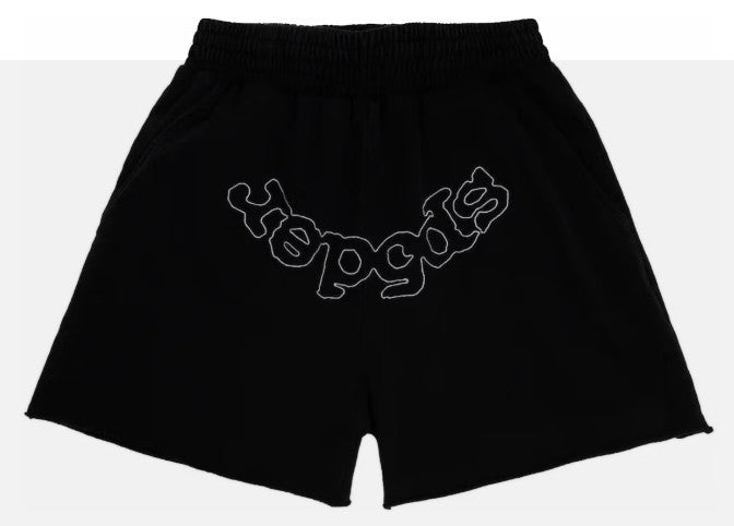 Sp5der OG Logo Embroidered Sweatshort Black